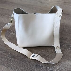 Portland Leather Cream Shoulder Bucket Bag